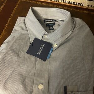 NWT Croft & Barrow Men's Classic Fit long sleeve Shirt - Blue/White 16 34/35
